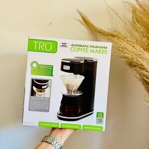 NEW TRU Black Automatic Pour Over Coffee Maker Digital Touch Screen Machine